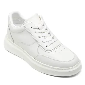 6 CM/2.36 Inches CMR CHAMARIPA Men's White Leather Elevator Sneakers