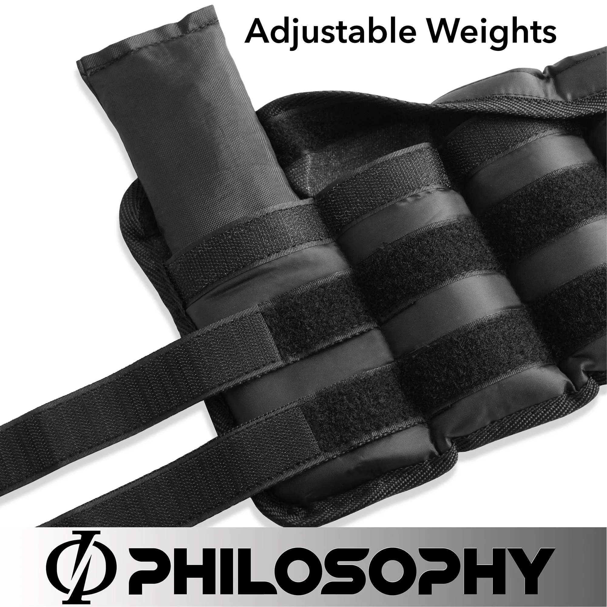 Adjustable Ankle Wrist Weights Pair,  Set with Removable Weights