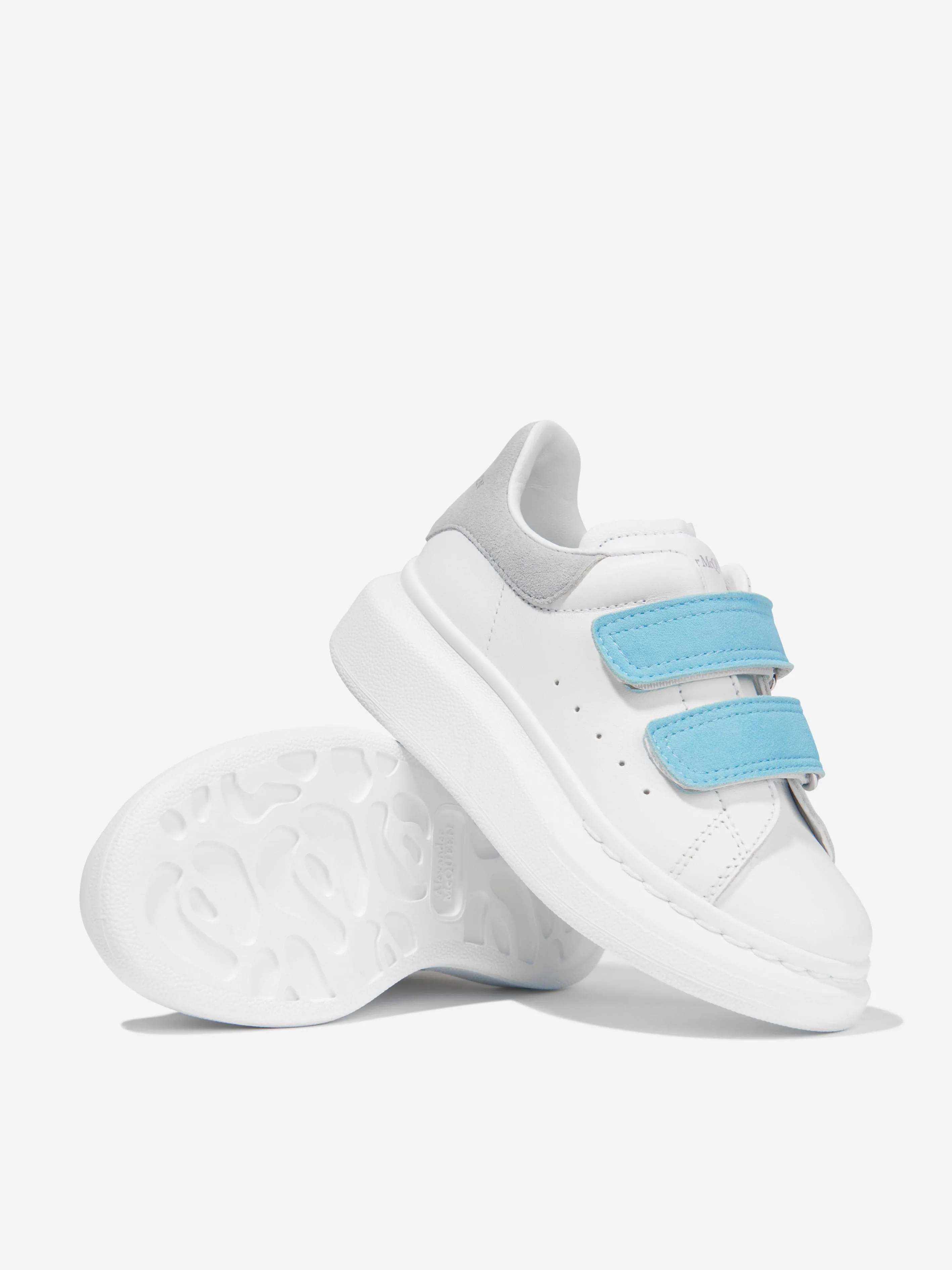 Alexander McQueen Kids Leather Velcro Strap Chunky Trainers