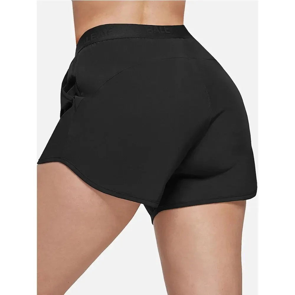 BALEAF Women's 3" Gym Fitness Shorts Running Quick Dry No Liner Athletic Workout Track Zipper Pockets