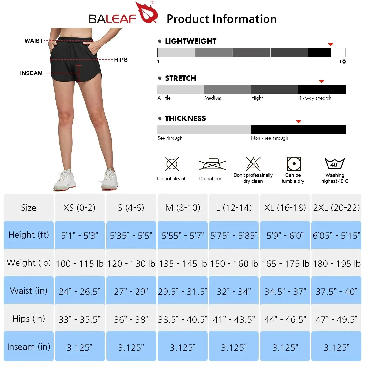 BALEAF Women's 3" Gym Fitness Shorts Running Quick Dry No Liner Athletic Workout Track Zipper Pockets