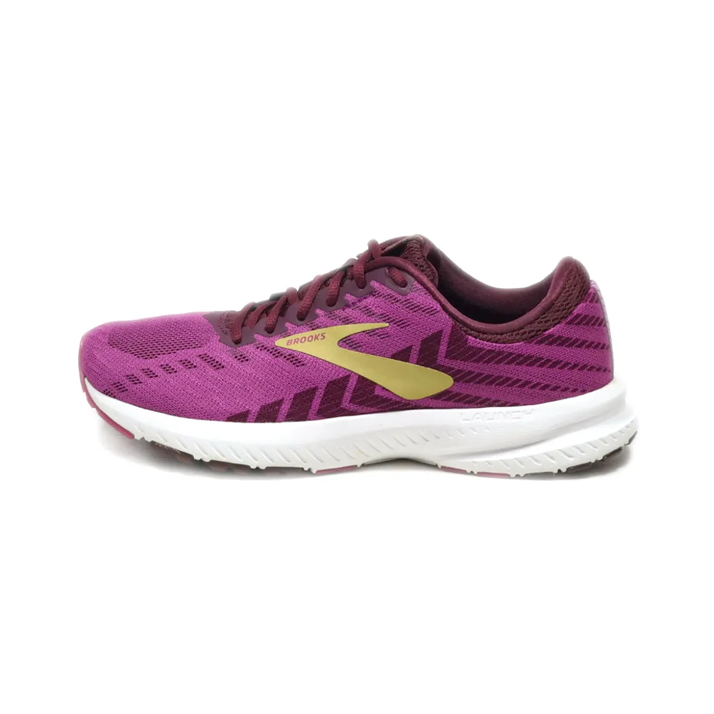 Brooks Launch 6 Sport Shoes Leather Purple Colour For Women