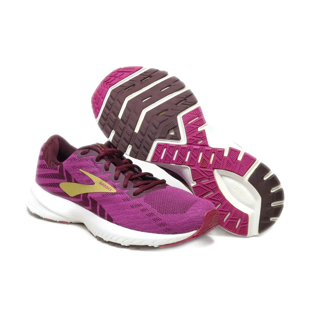 Brooks Launch 6 Sport Shoes Leather Purple Colour For Women