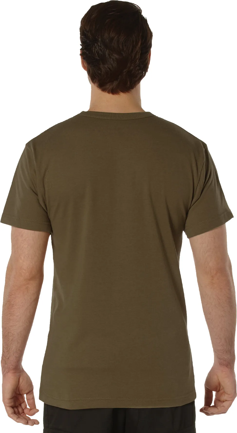 Brown Cotton / Polyester Pocket T-Shirt