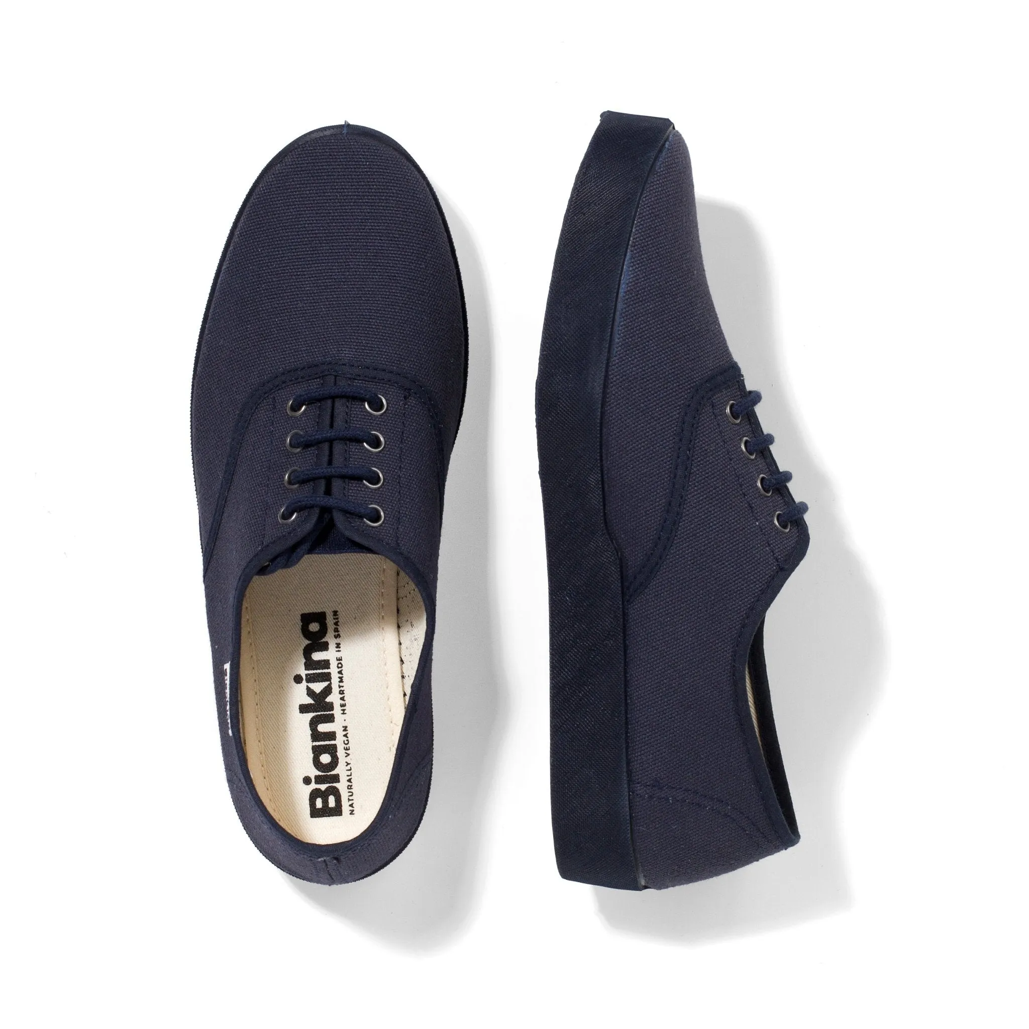 Capri Organic Cotton Canvas Plimsoll Sneakers - Navy Blue