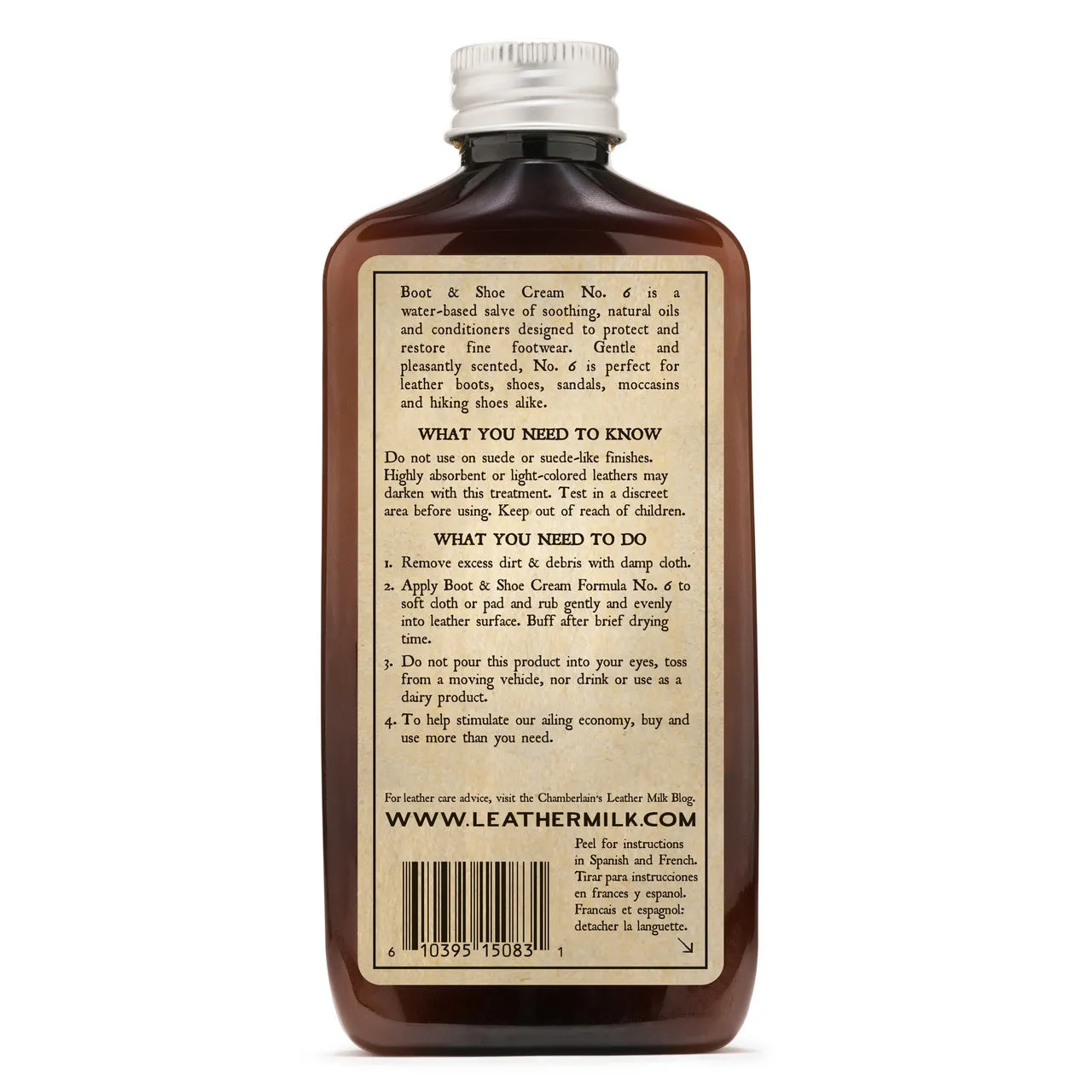 Chamberlain's Leather Milk - Formula No. 6 Boot and Shoe Cream 6 Oz