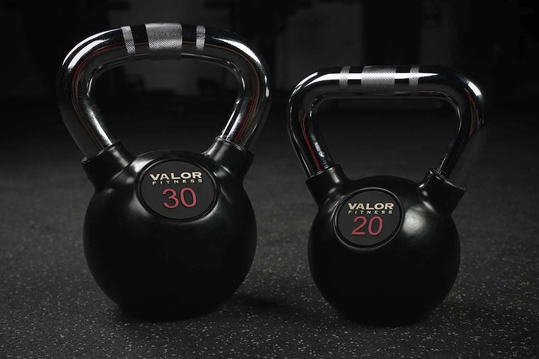 Chrome Handle Rubber Coated Kettlebells (8-70lbs)