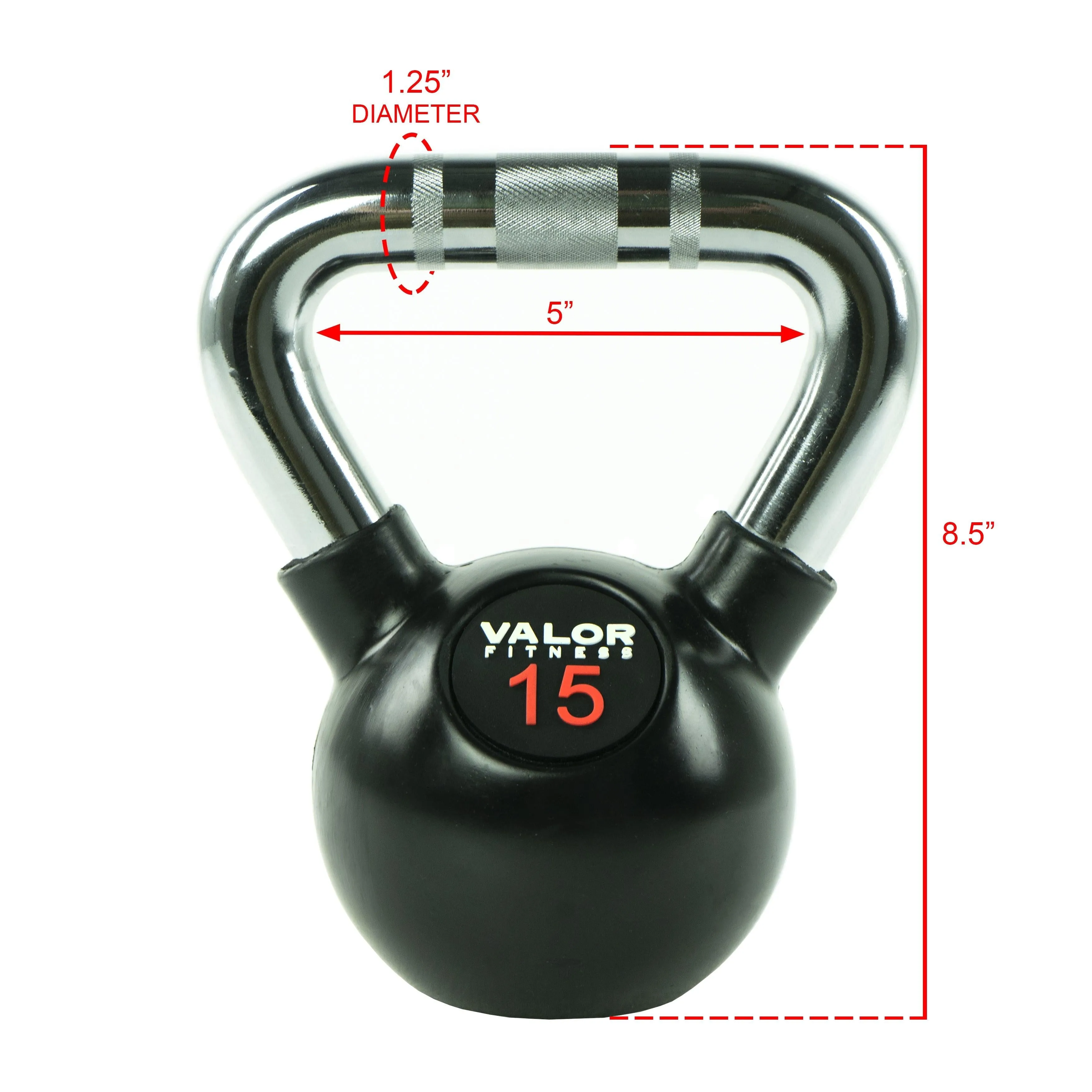 Chrome Handle Rubber Coated Kettlebells (8-70lbs)