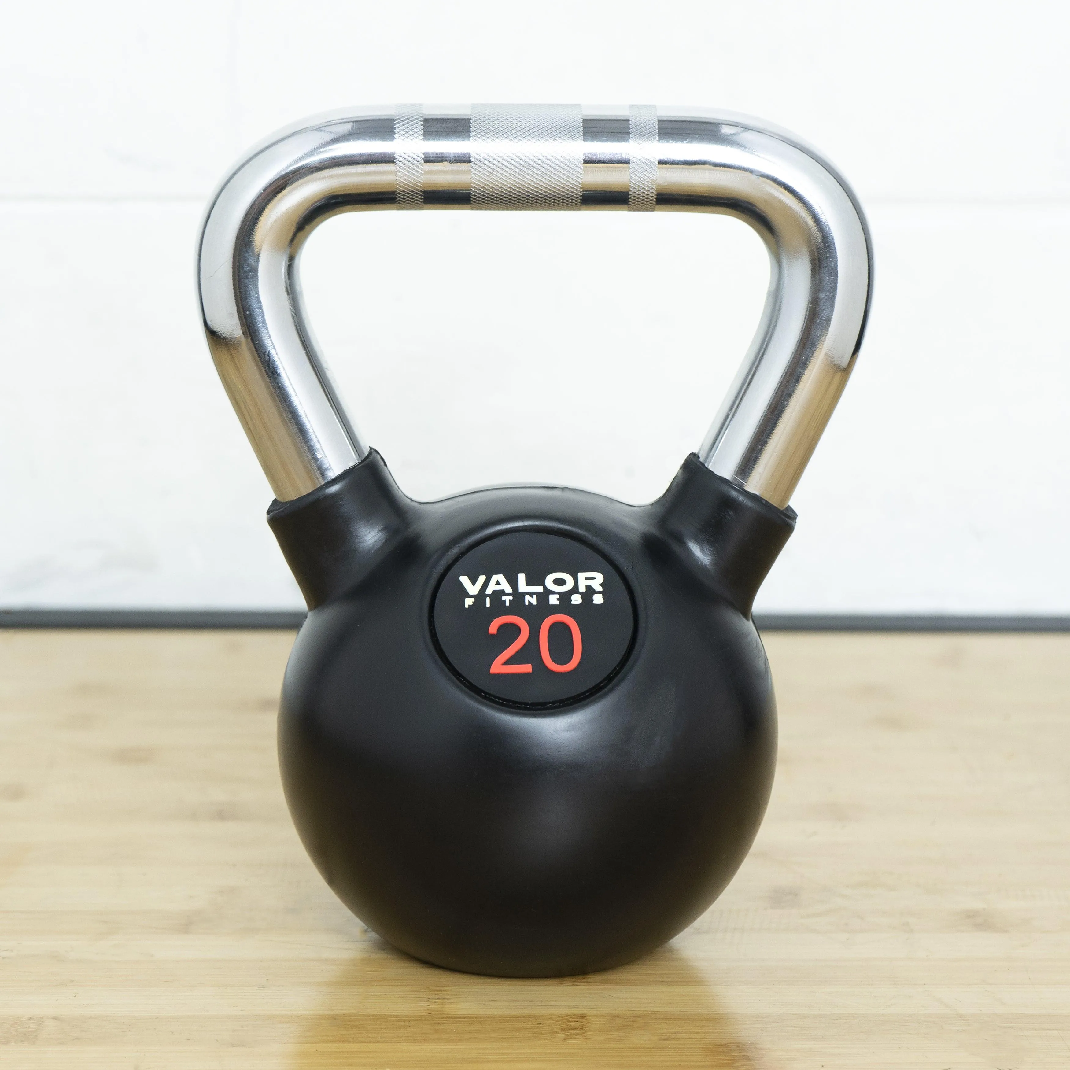 Chrome Handle Rubber Coated Kettlebells (8-70lbs)