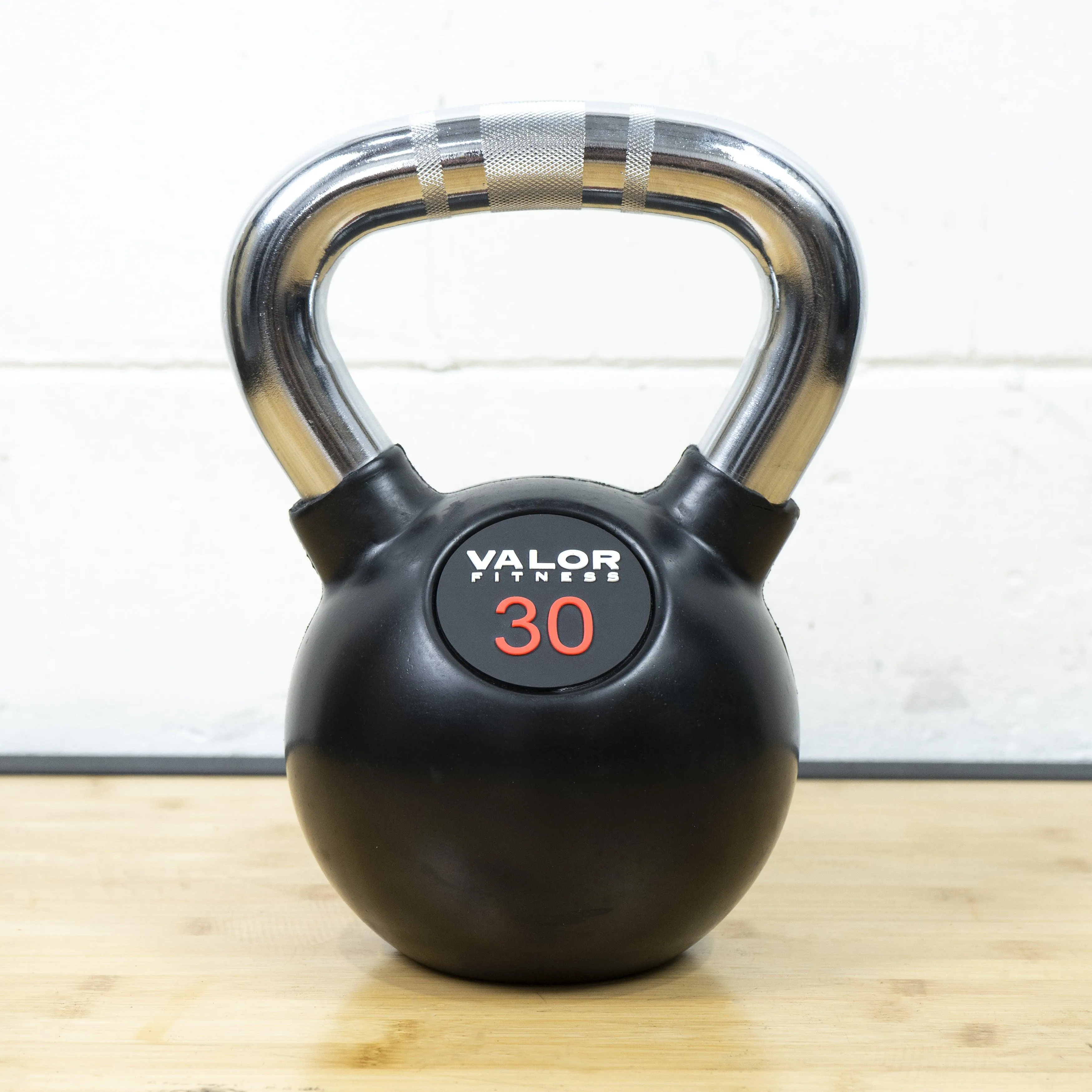 Chrome Handle Rubber Coated Kettlebells (8-70lbs)