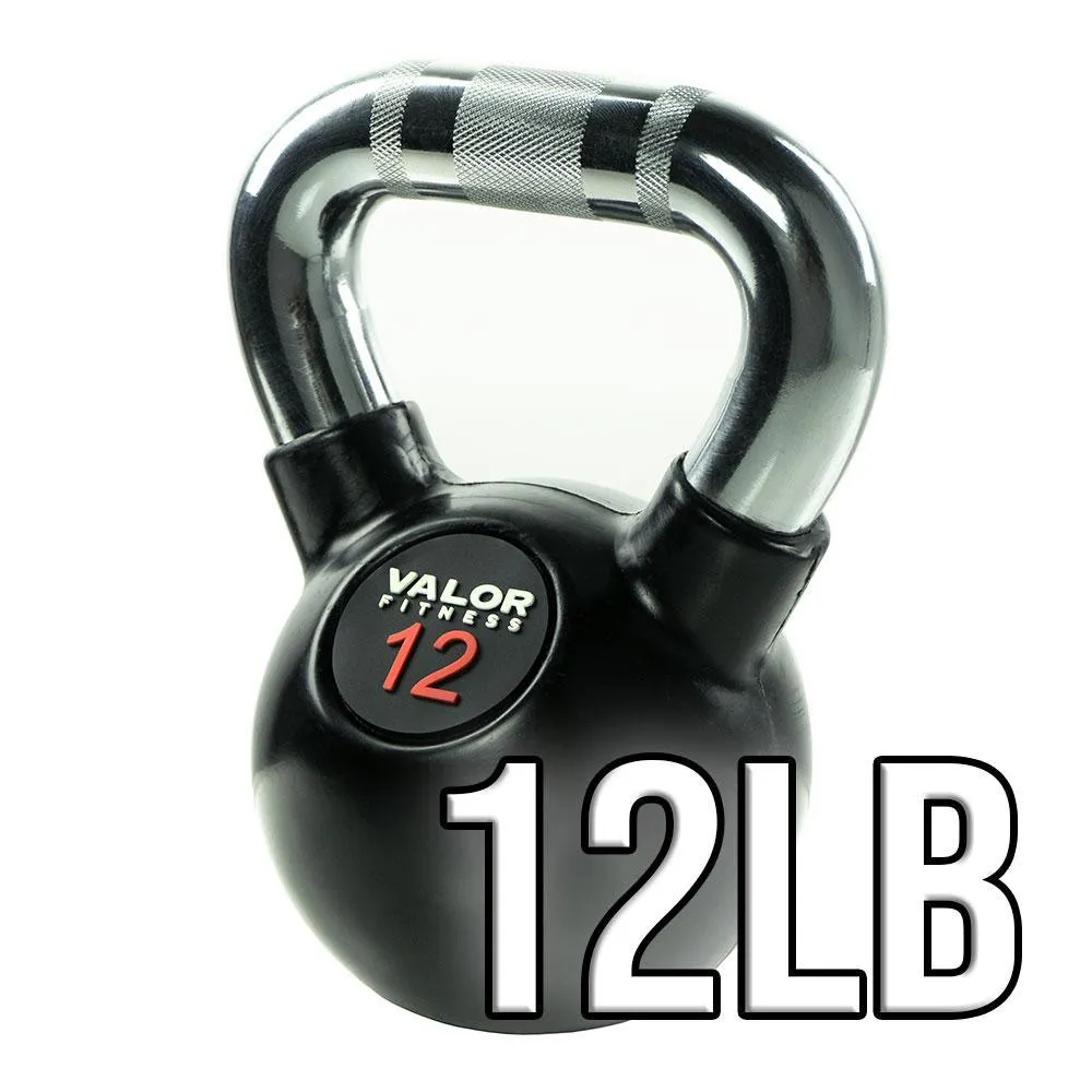 Chrome Handle Rubber Coated Kettlebells (8-70lbs)