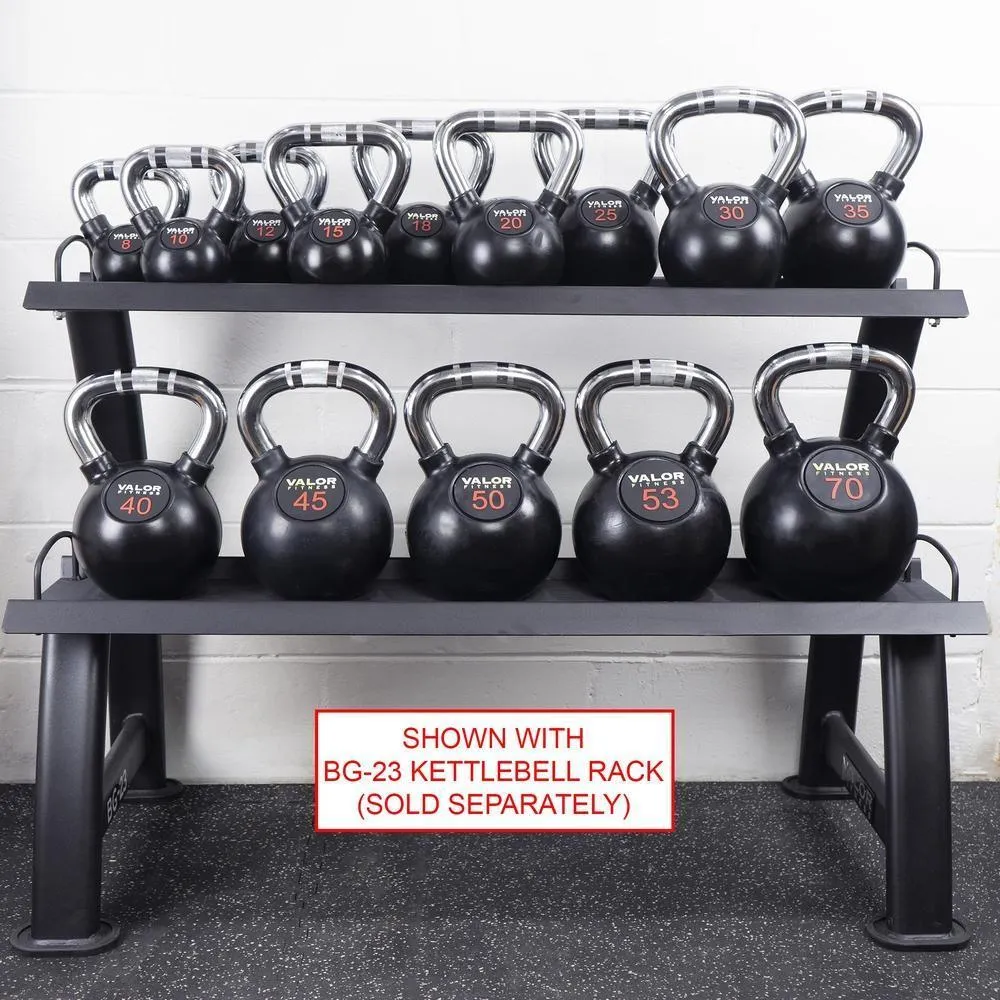 Chrome Handle Rubber Coated Kettlebells (8-70lbs)