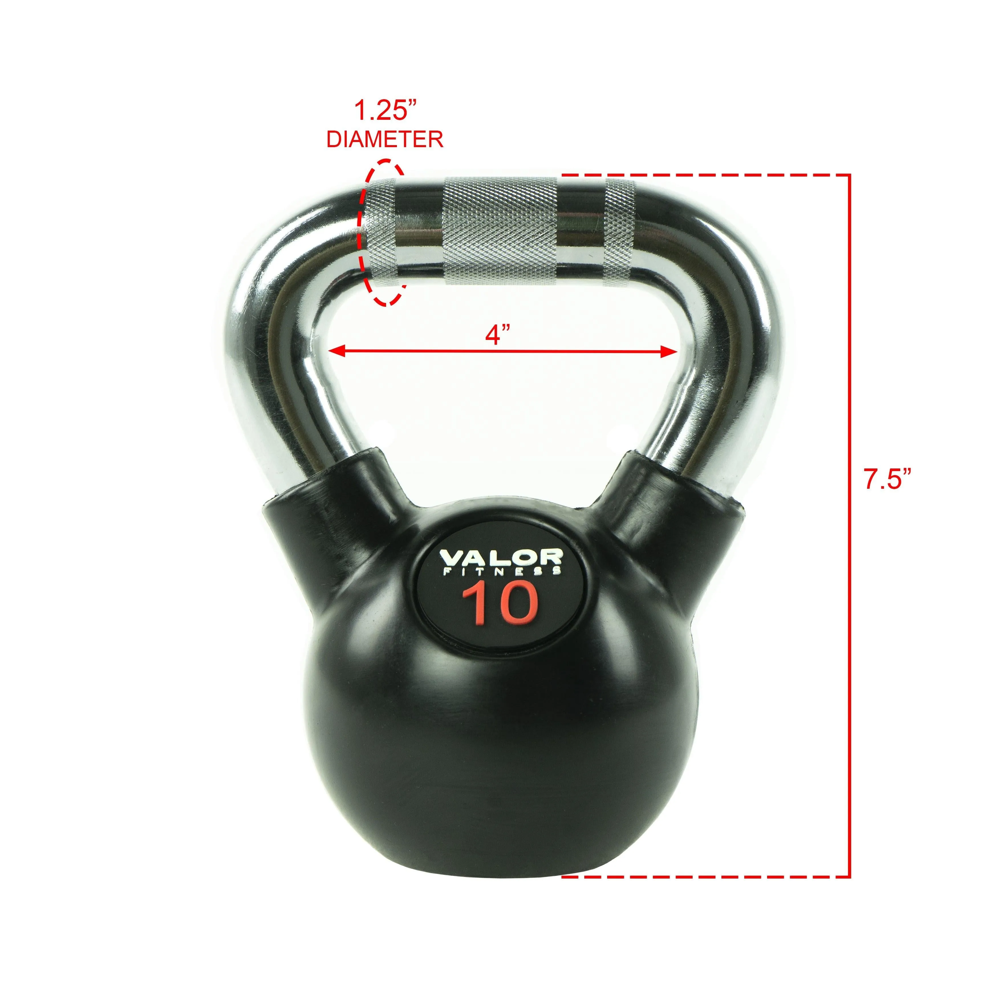 Chrome Handle Rubber Coated Kettlebells (8-70lbs)