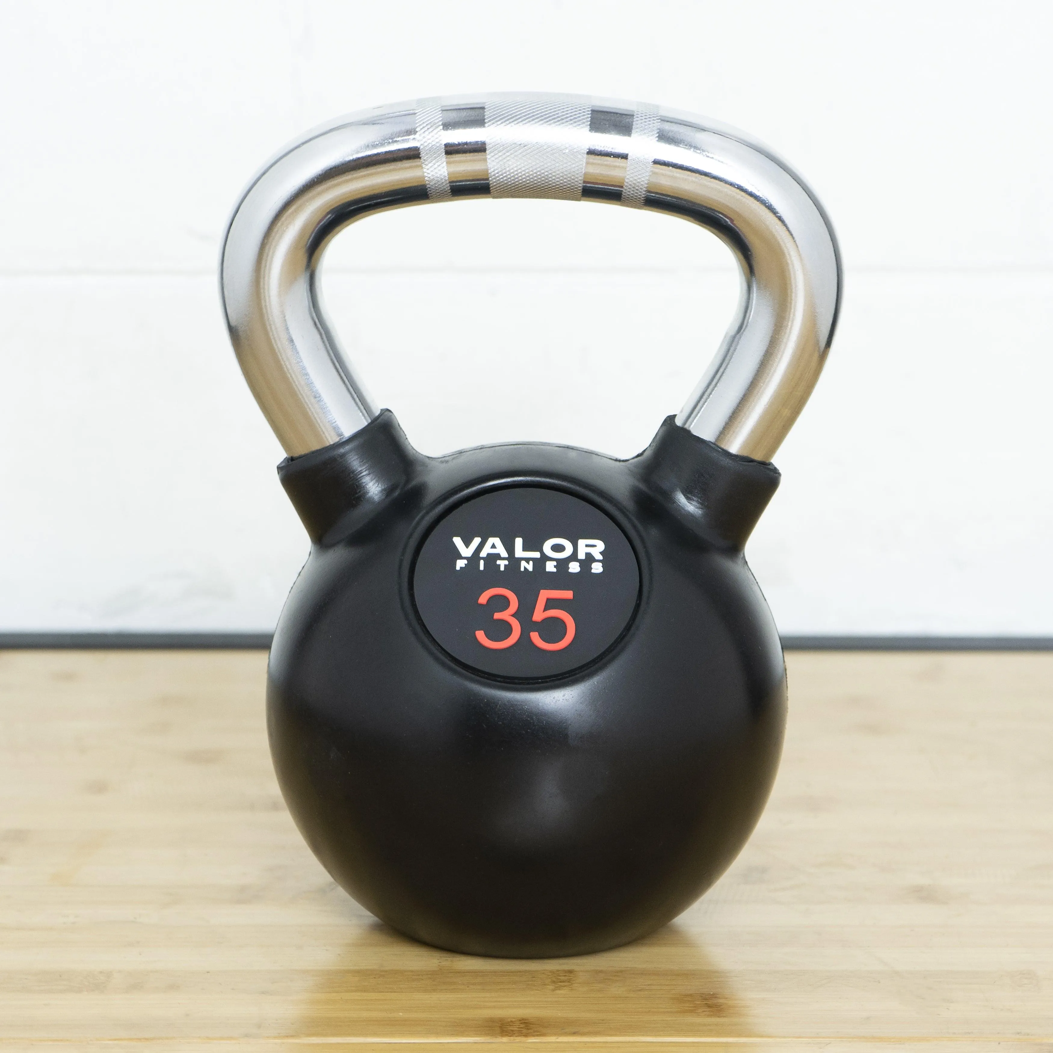 Chrome Handle Rubber Coated Kettlebells (8-70lbs)