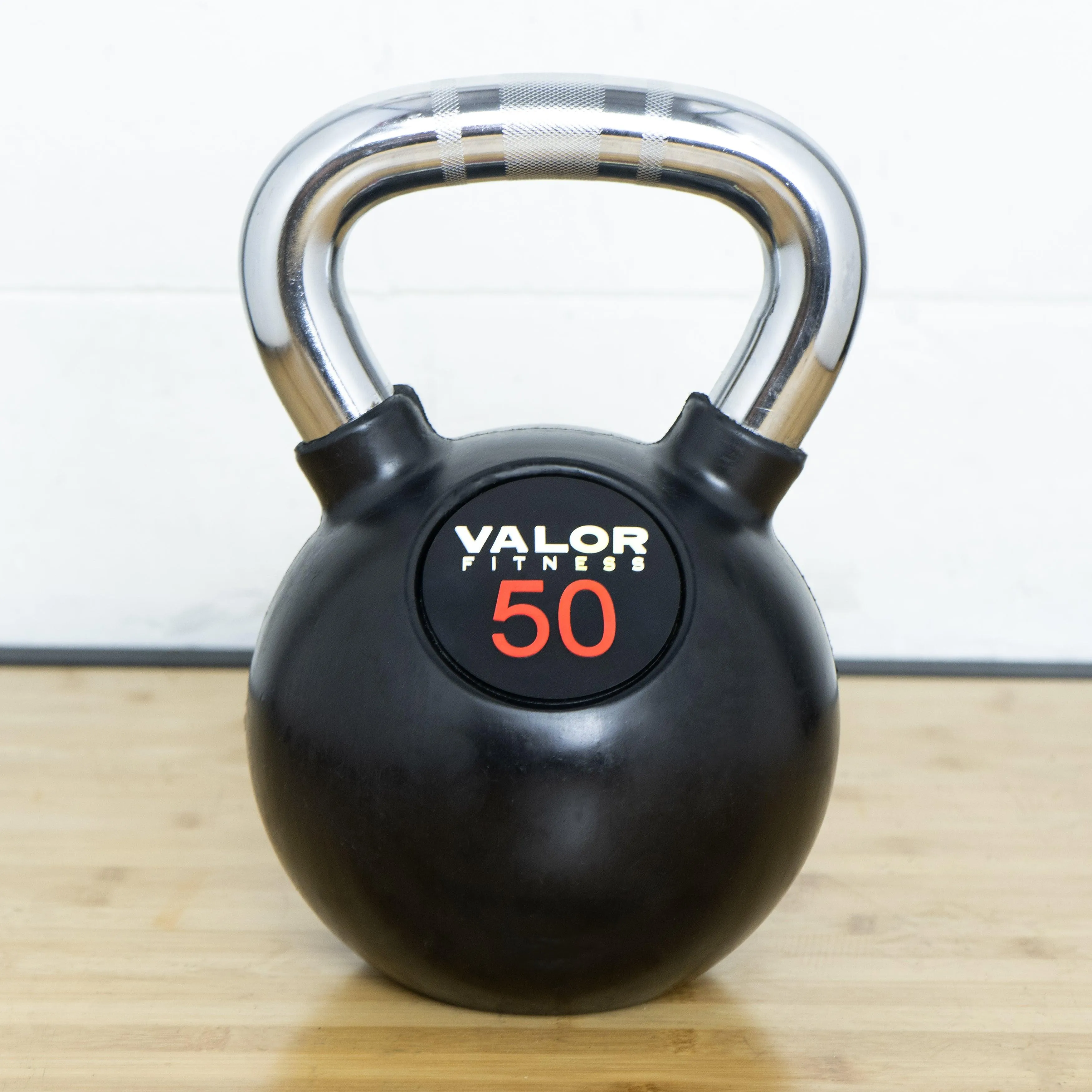 Chrome Handle Rubber Coated Kettlebells (8-70lbs)