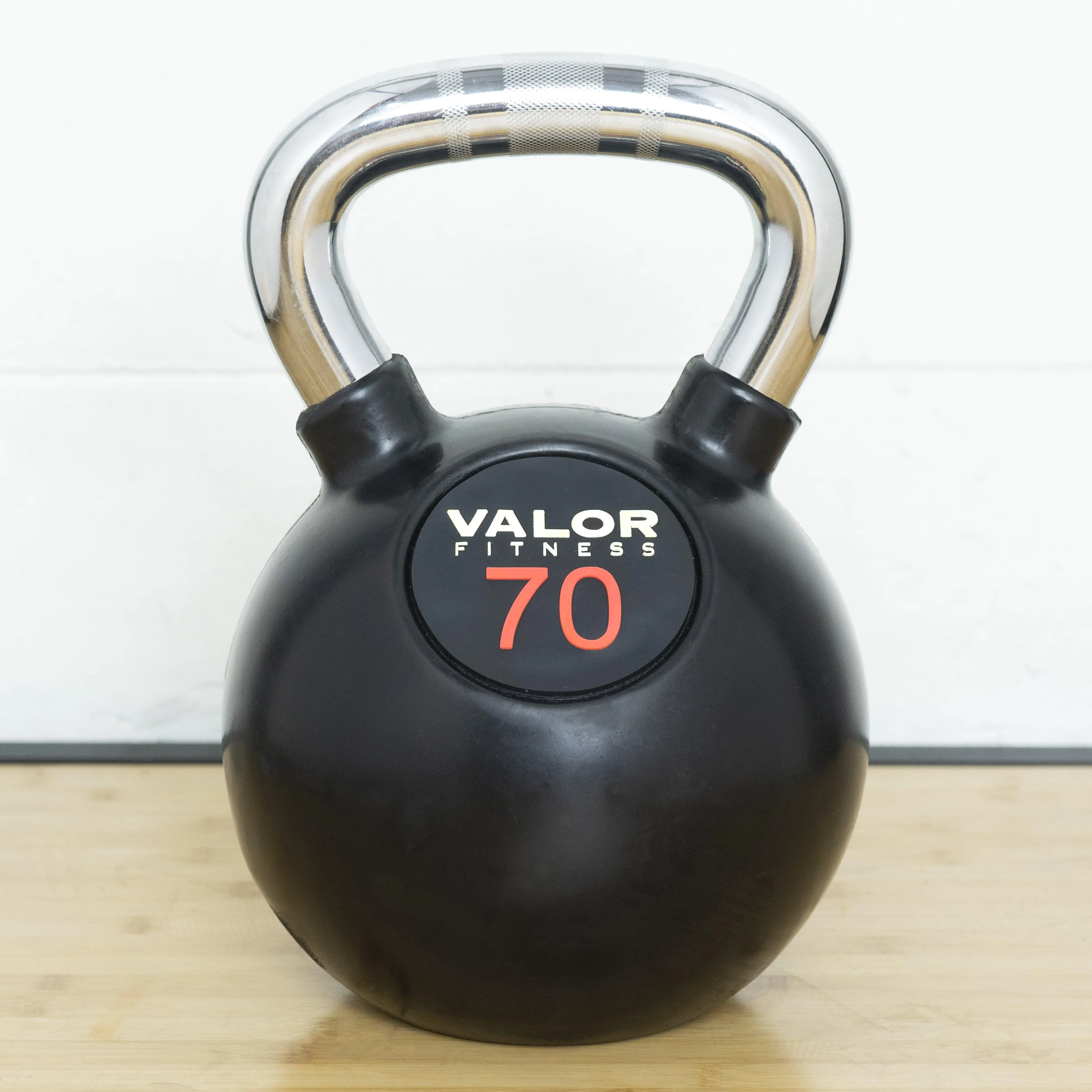 Chrome Handle Rubber Coated Kettlebells (8-70lbs)