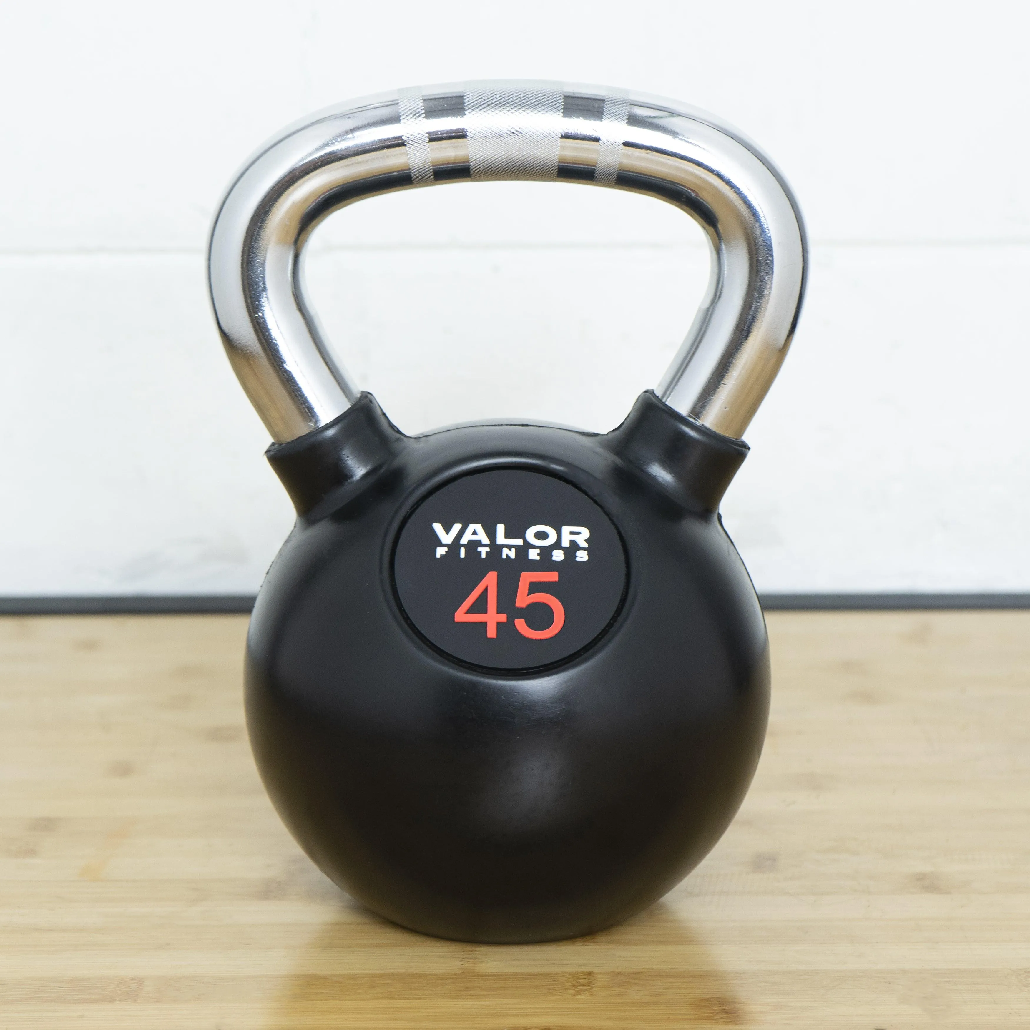 Chrome Handle Rubber Coated Kettlebells (8-70lbs)