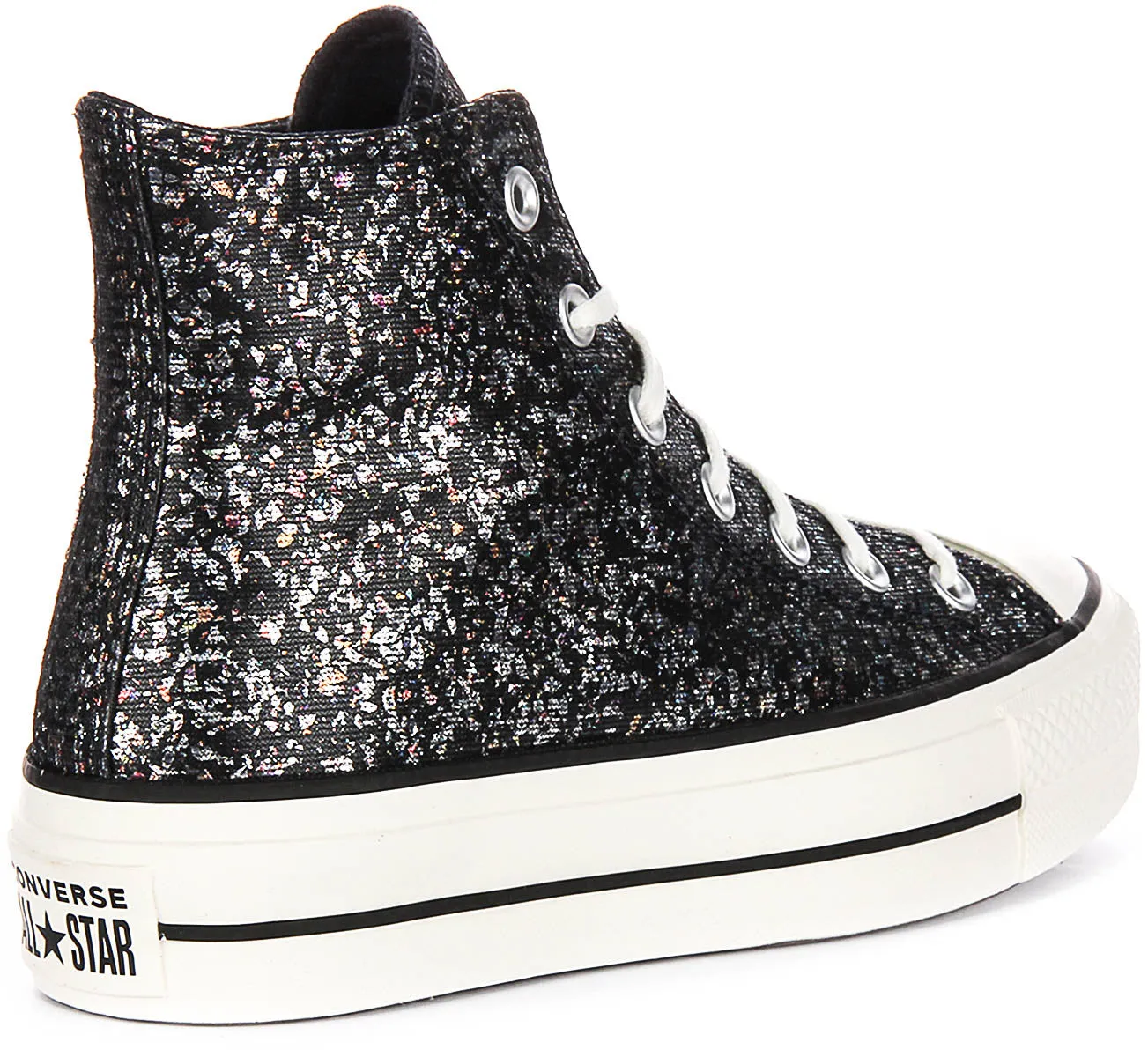 Converse Chuck Taylor A09551C Lift In Black Silver Glitter Platform