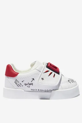 Dolce & Gabbana Unisex Leather Velcro Strap Doodle Trainers