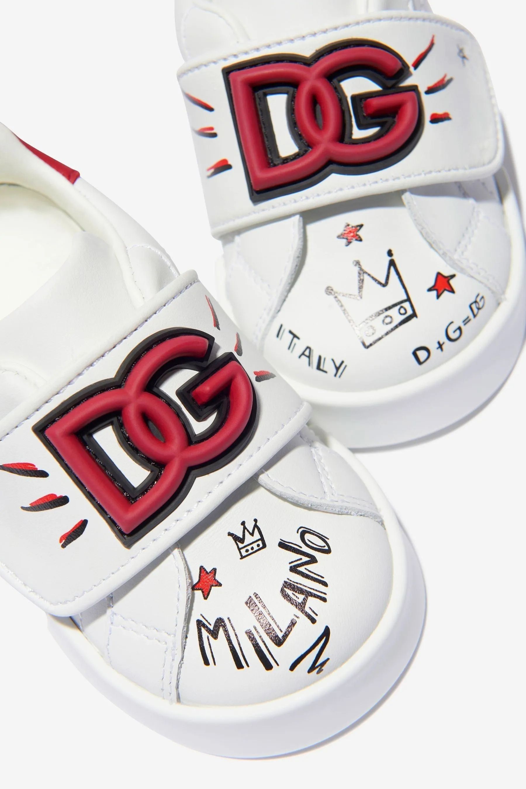 Dolce & Gabbana Unisex Leather Velcro Strap Doodle Trainers