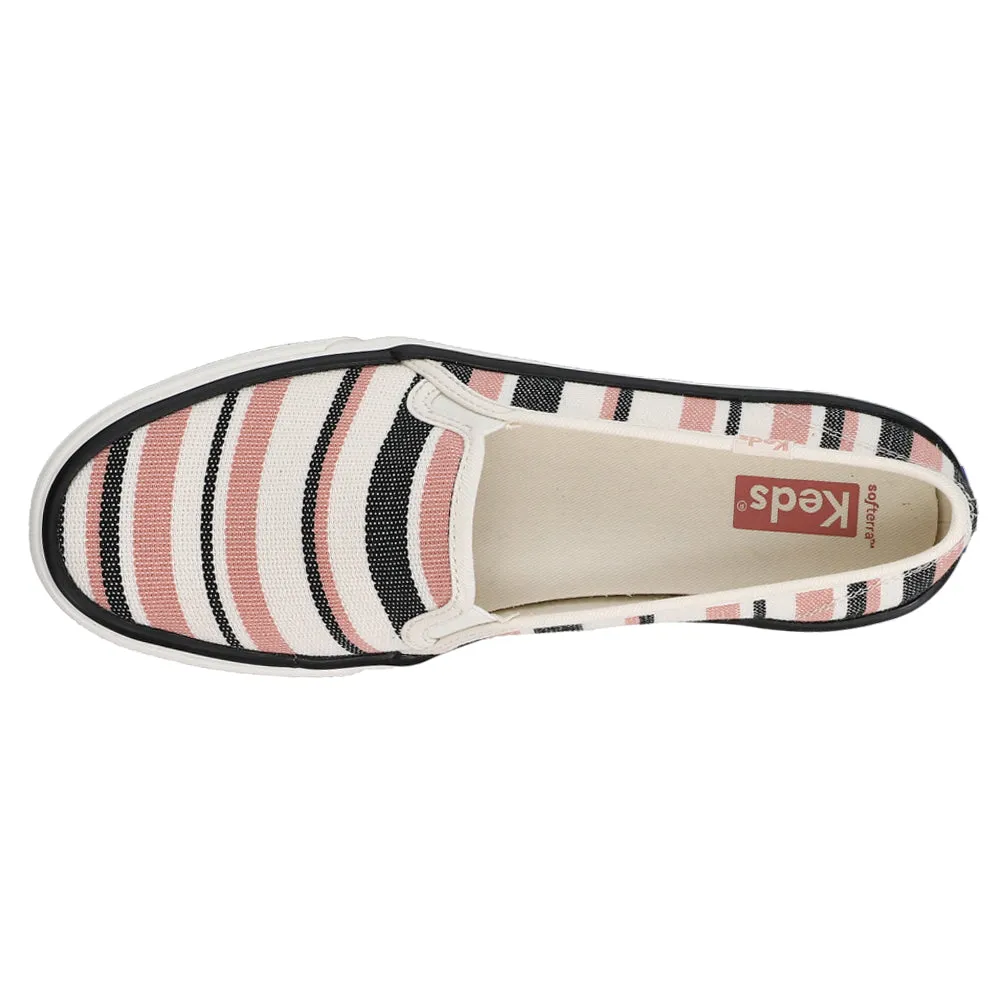 Double Decker Striped Print Slip On Sneakers