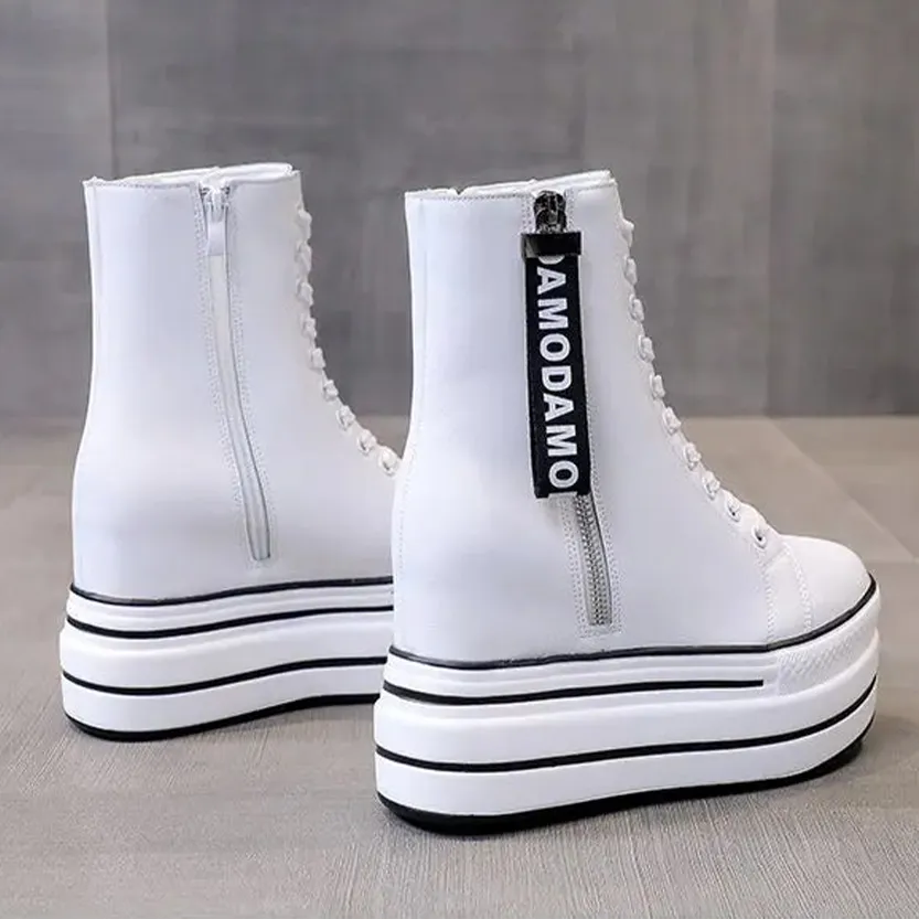 Funki Buys | Boots | Women's Platform Zip Ankle Boot Sneakers