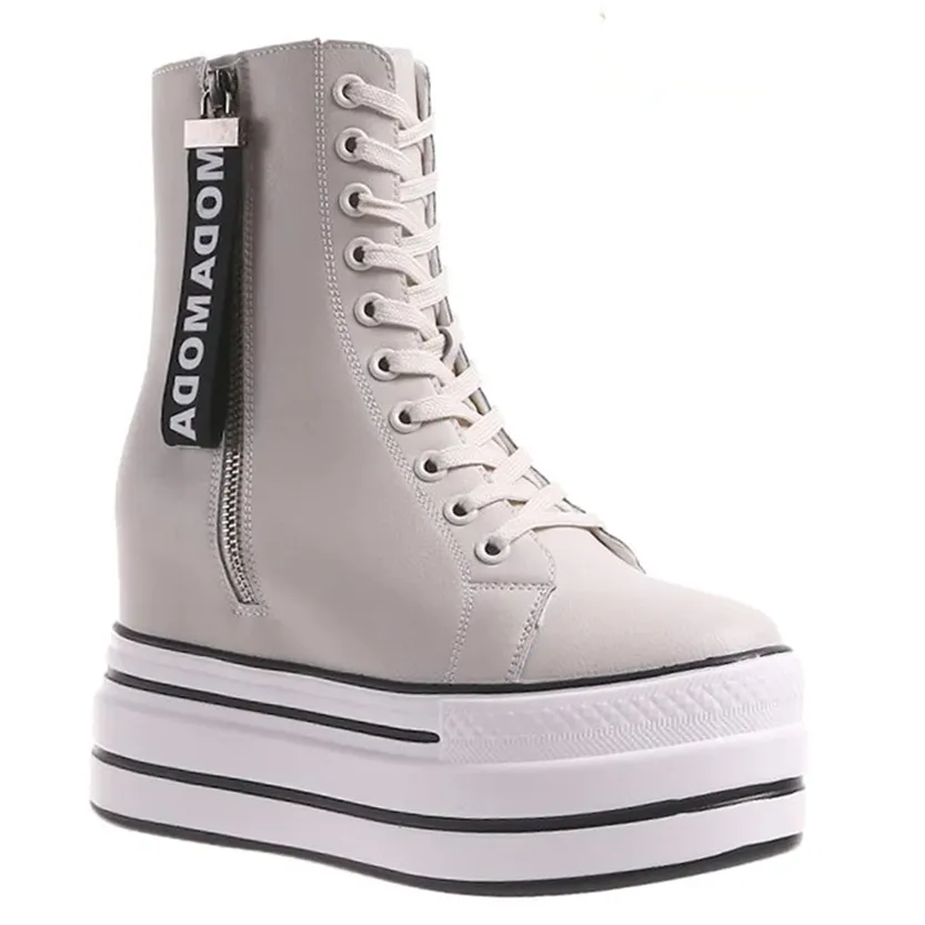 Funki Buys | Boots | Women's Platform Zip Ankle Boot Sneakers