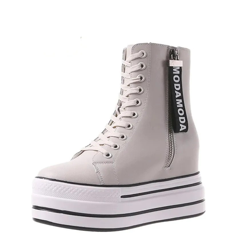 Funki Buys | Boots | Women's Platform Zip Ankle Boot Sneakers