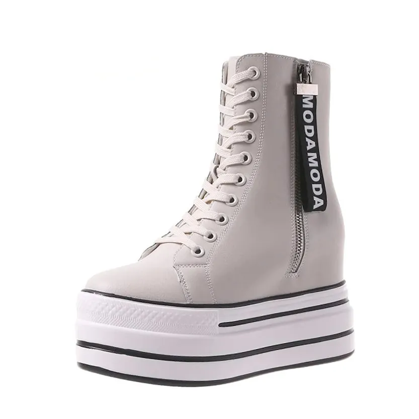 Funki Buys | Boots | Women's Platform Zip Ankle Boot Sneakers