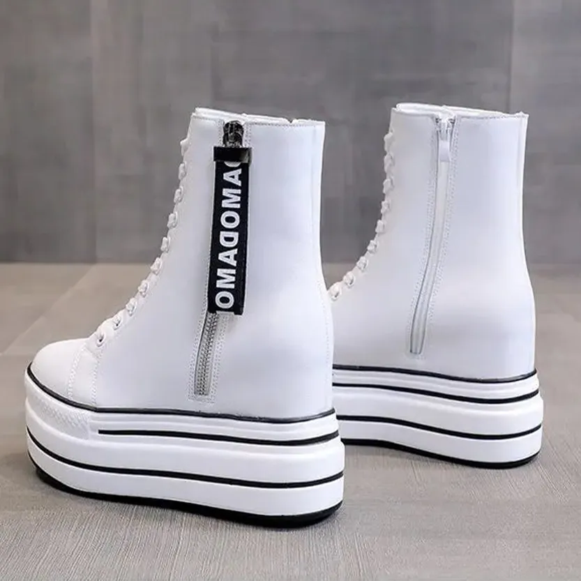 Funki Buys | Boots | Women's Platform Zip Ankle Boot Sneakers