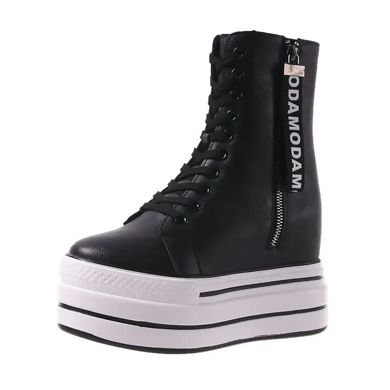 Funki Buys | Boots | Women's Platform Zip Ankle Boot Sneakers