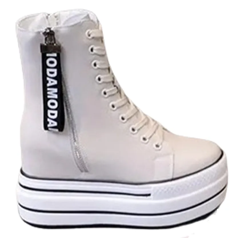 Funki Buys | Boots | Women's Platform Zip Ankle Boot Sneakers