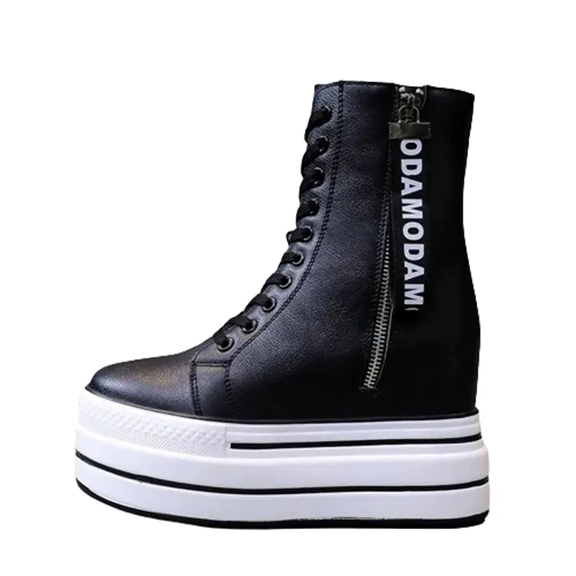 Funki Buys | Boots | Women's Platform Zip Ankle Boot Sneakers