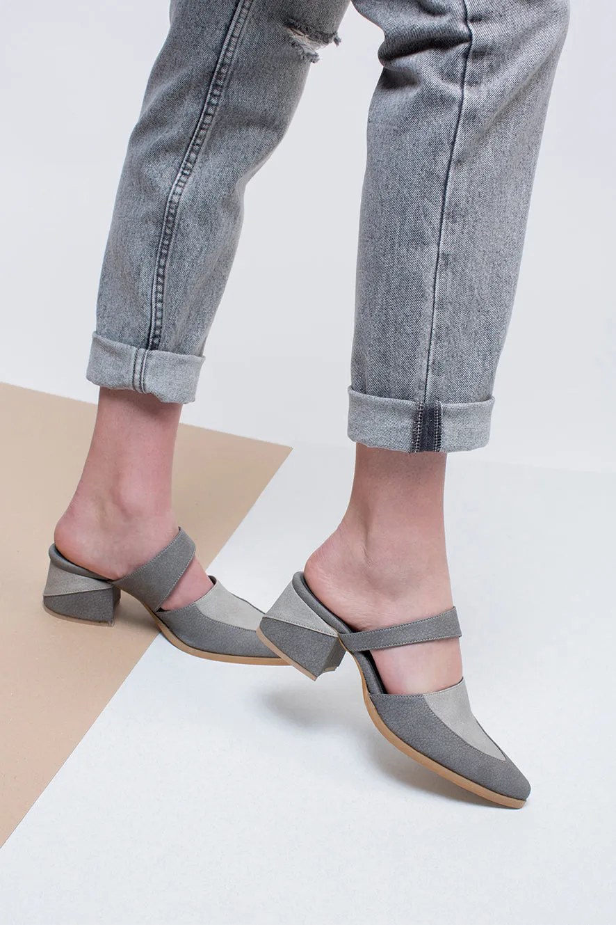 Gray Bermuda - Vegan Mules