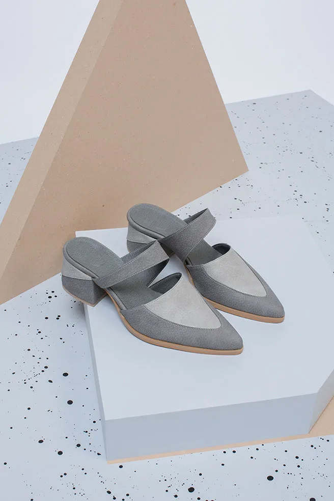 Gray Bermuda - Vegan Mules