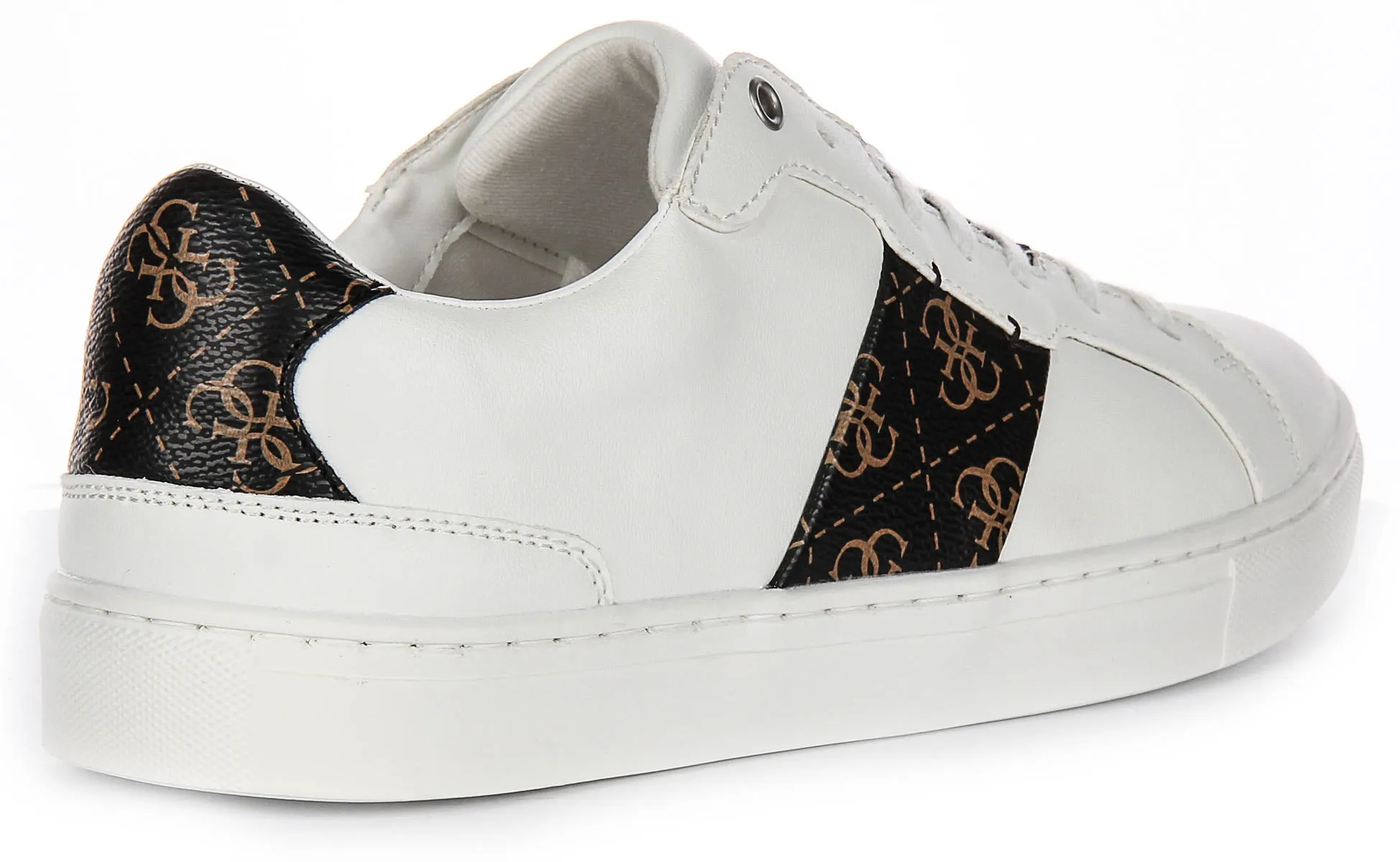 Guess Todi 4G Sneaker In White Brown For Men