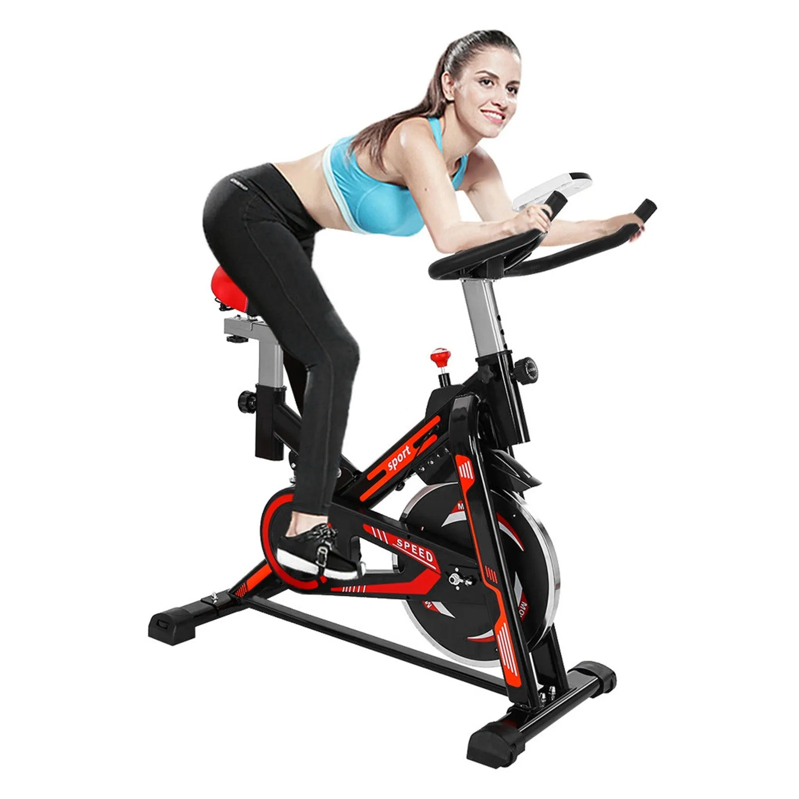 Indoor Cycling Bike With Shock Absorption System Stationary Professional Exercise Sport Bike