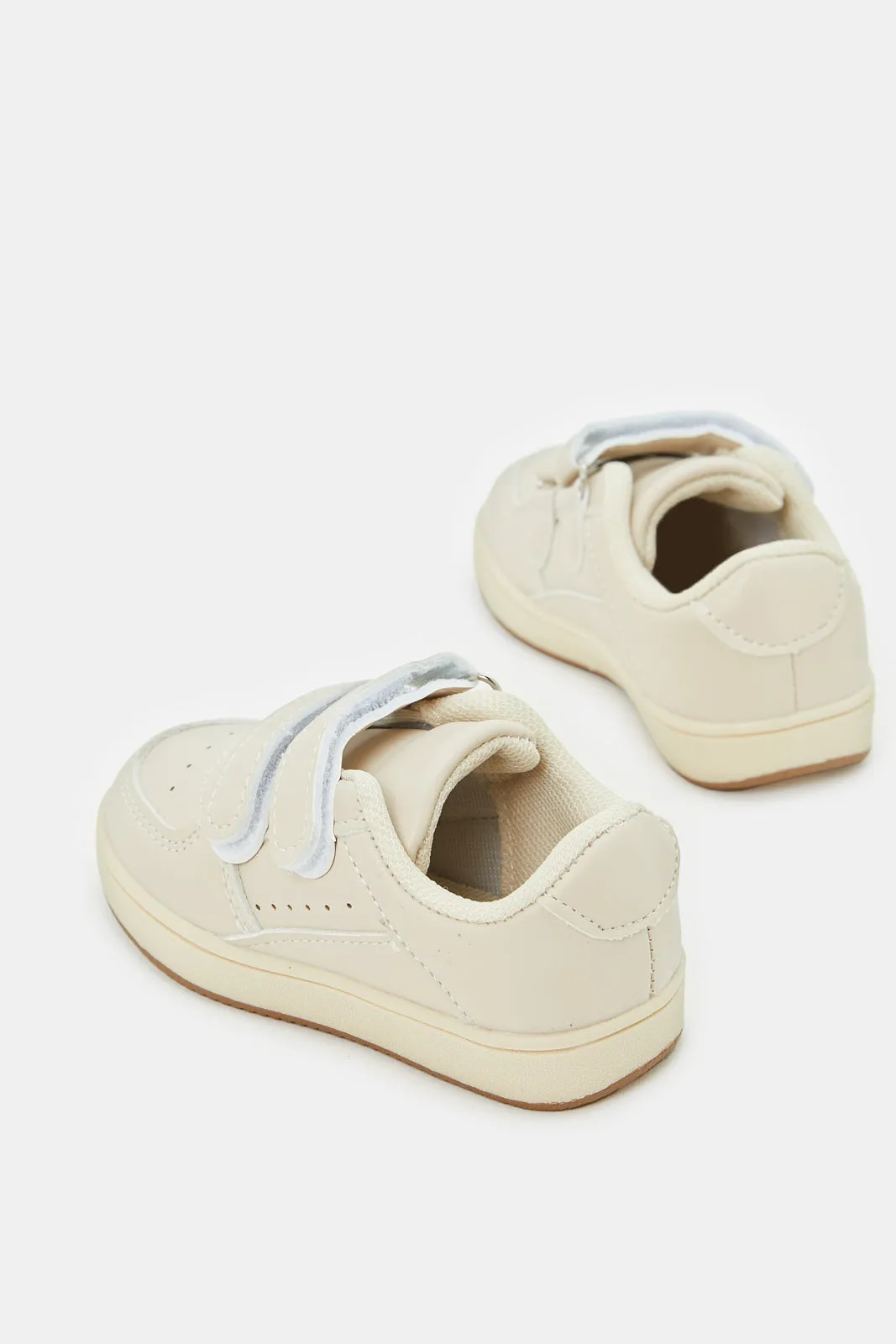 Infant Boys Cream Velcro Strap Sneakers