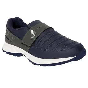 Men's Faux Leather Running Shoes (Size-UK-6) (Color-NAVY&DARK GREY)