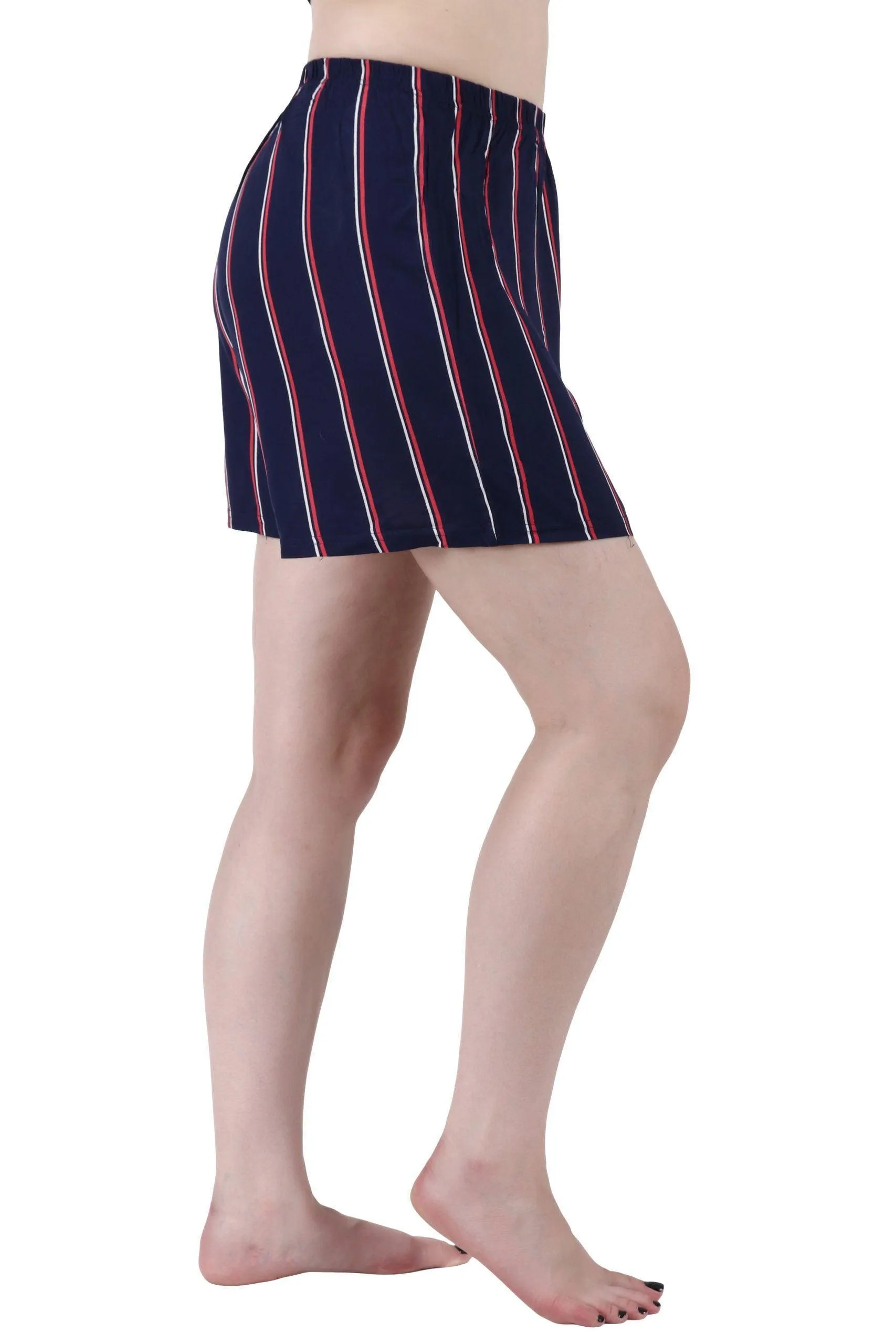 Navy Blue Striped Shorts