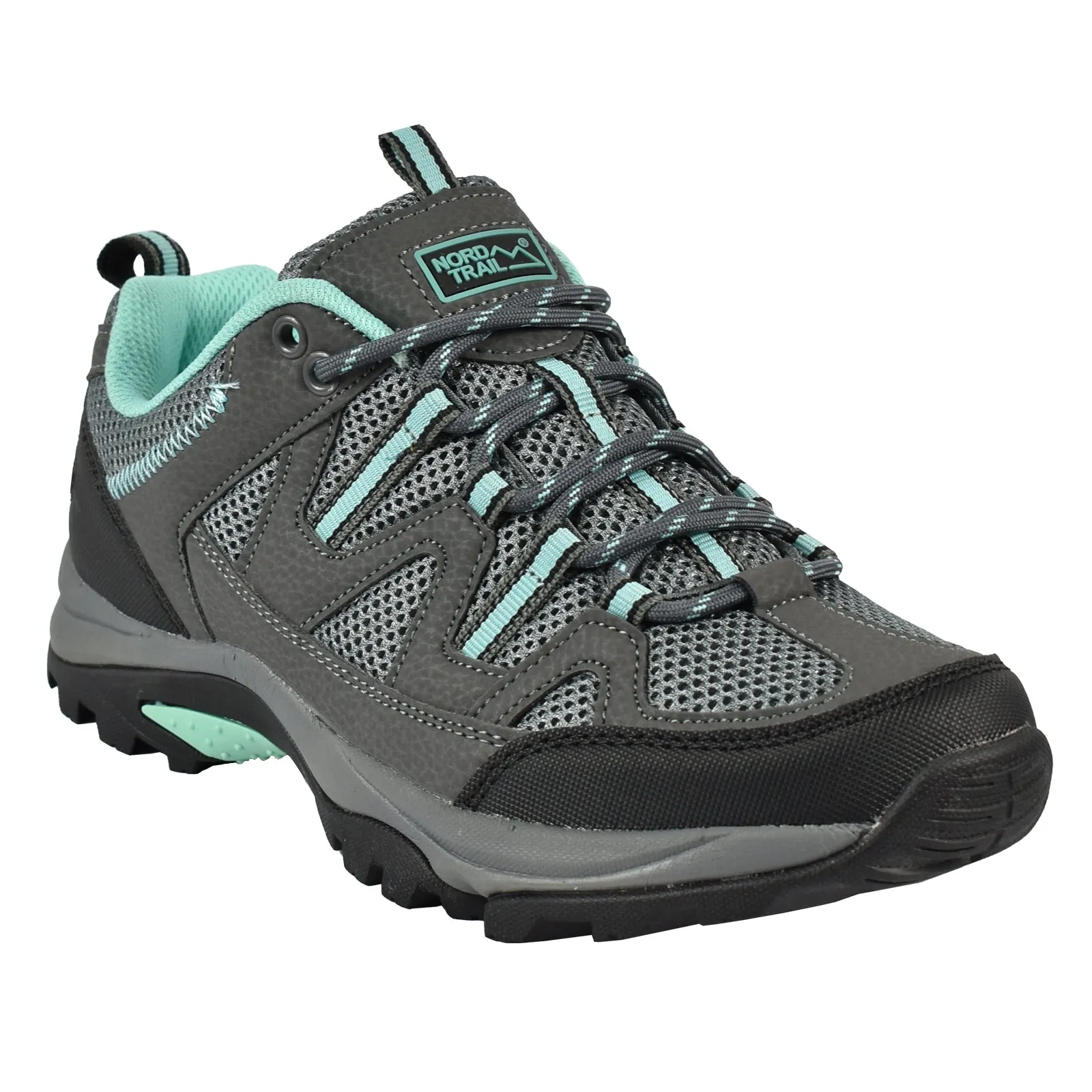 Nord Trail Women's Mt. Evans Charcoal/Mint Hiking Trail Running Casual Shoe