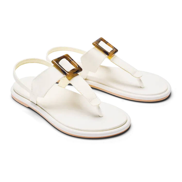 Olukai Women's La'i T-Bar Sandal / White - White