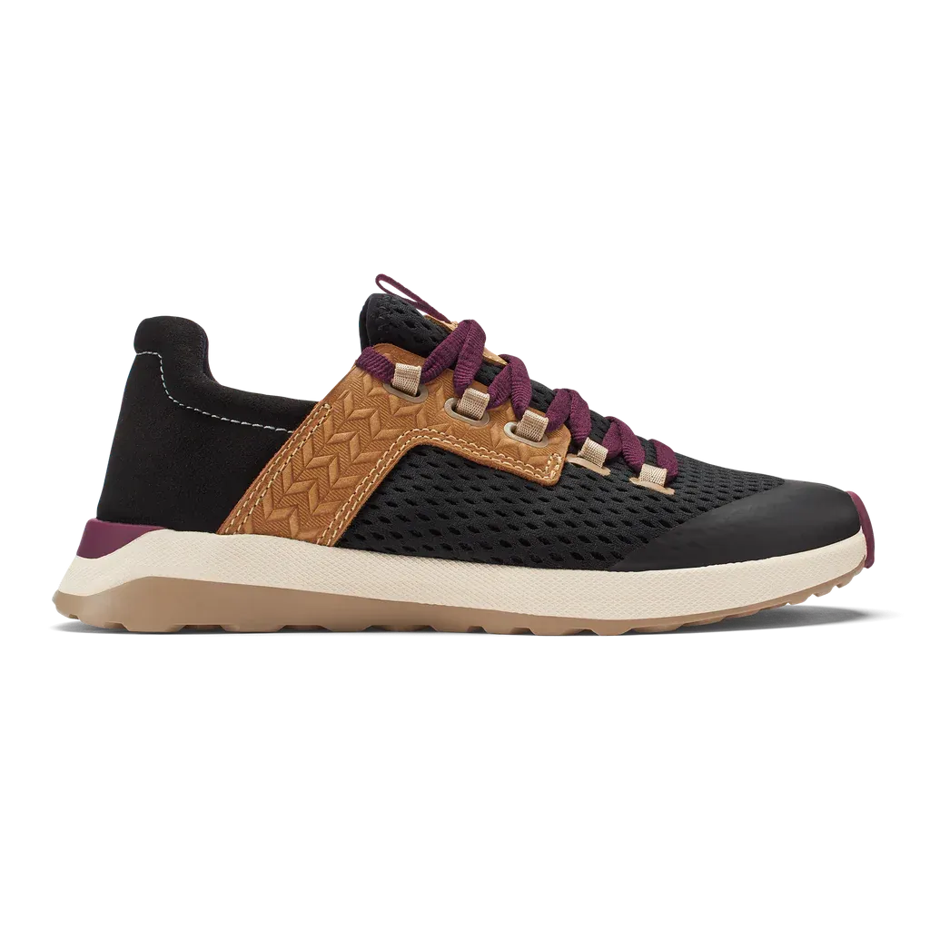 Olukai Women's Wailuku Walking Sneaker - Black/Black 20478-4040