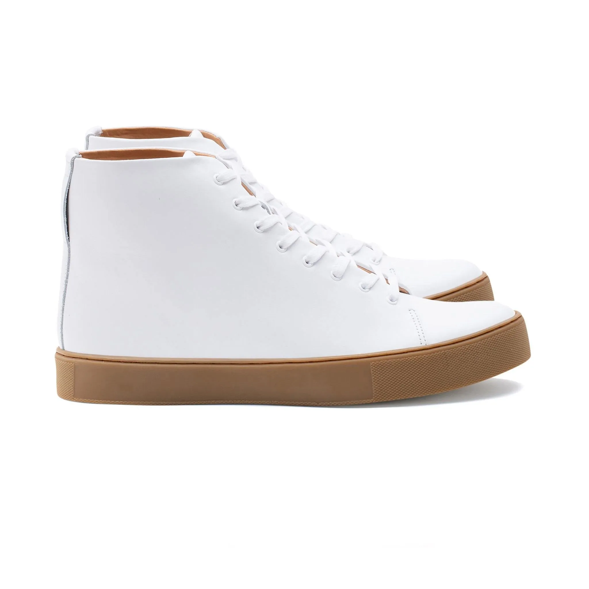 Overstone Hi Derby - All White Calf