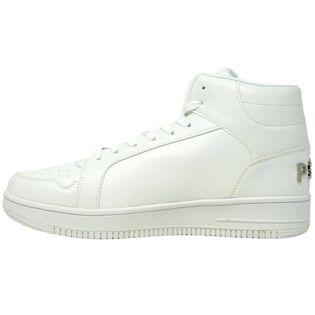 Plein Sport Logo White High Top Sneakers