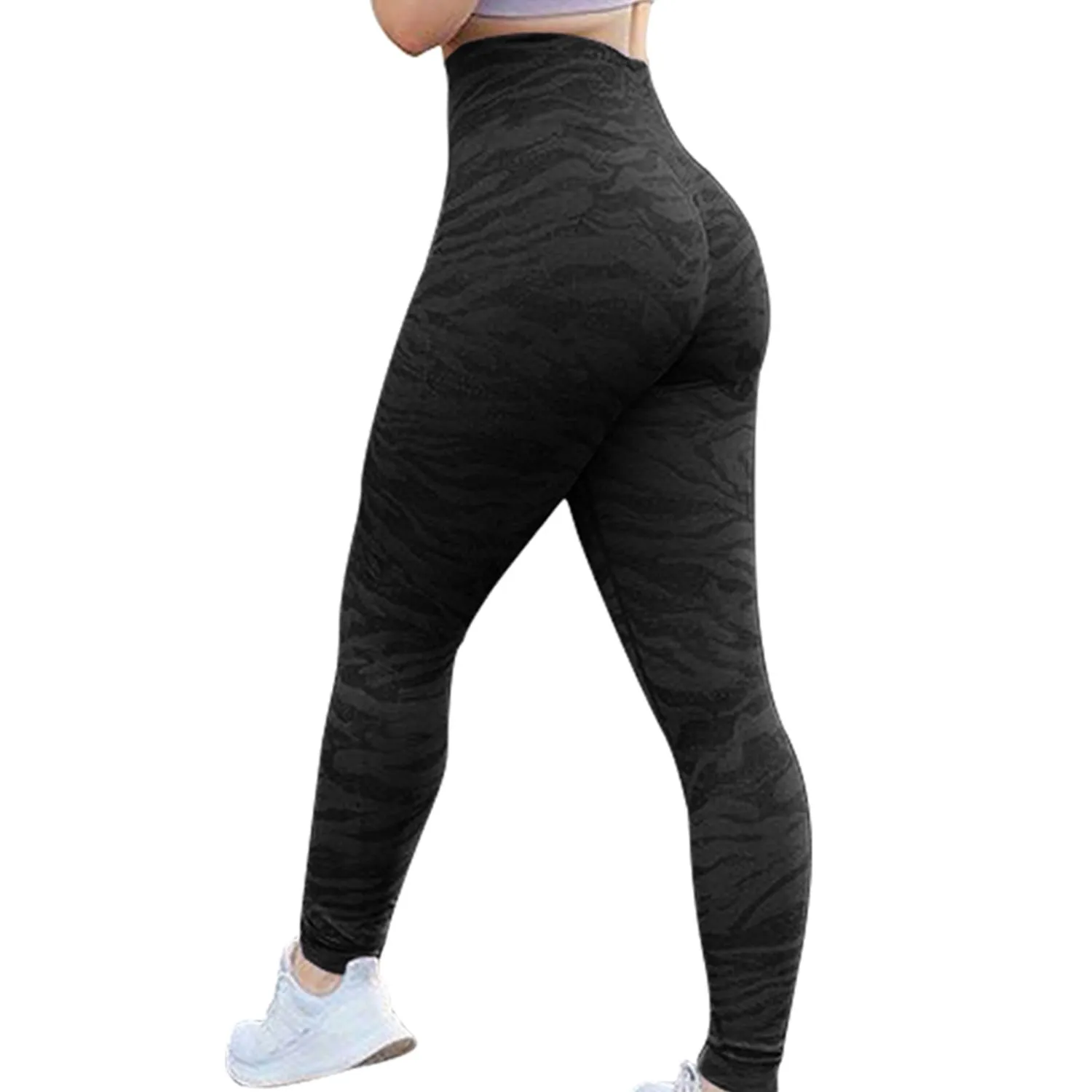 Seamless Camouflage Print Fitness Pants