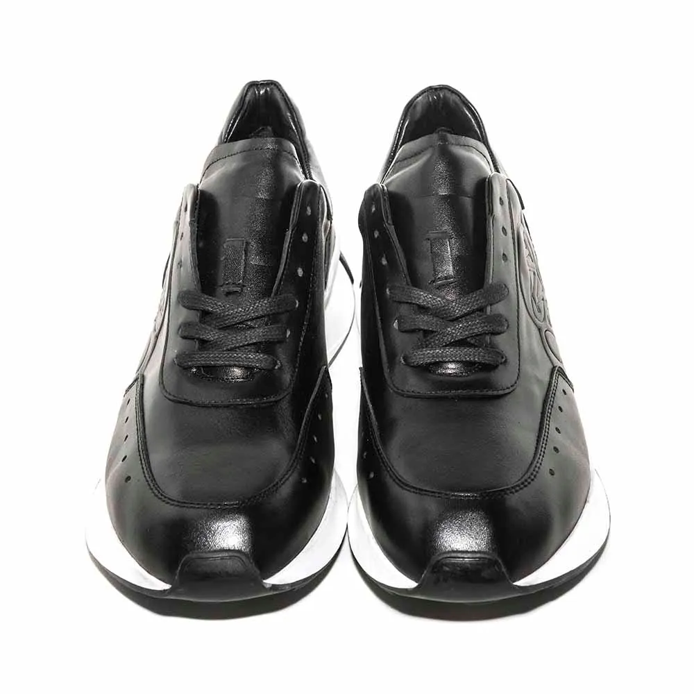 Sigotto Uomo Black Italian Soft Nappa Leather Fashion Sneaker