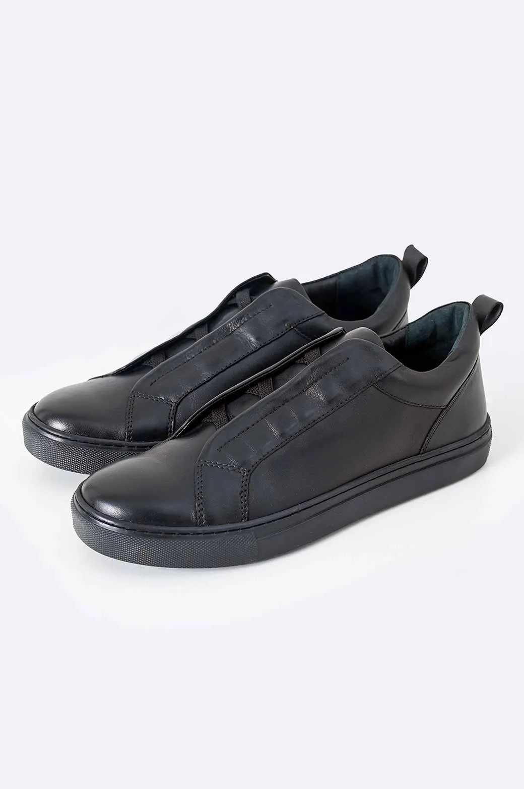 SLIP-ON LEATHER SNEAKERS