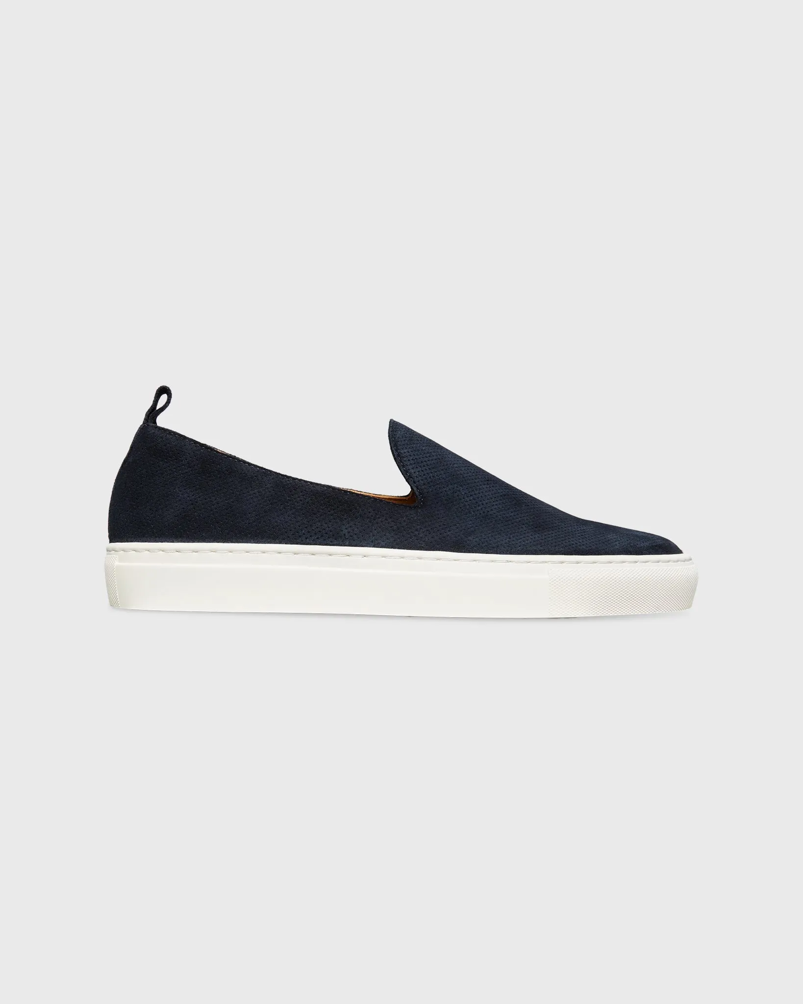 Slip-On Sneaker in Navy Perforated Suede