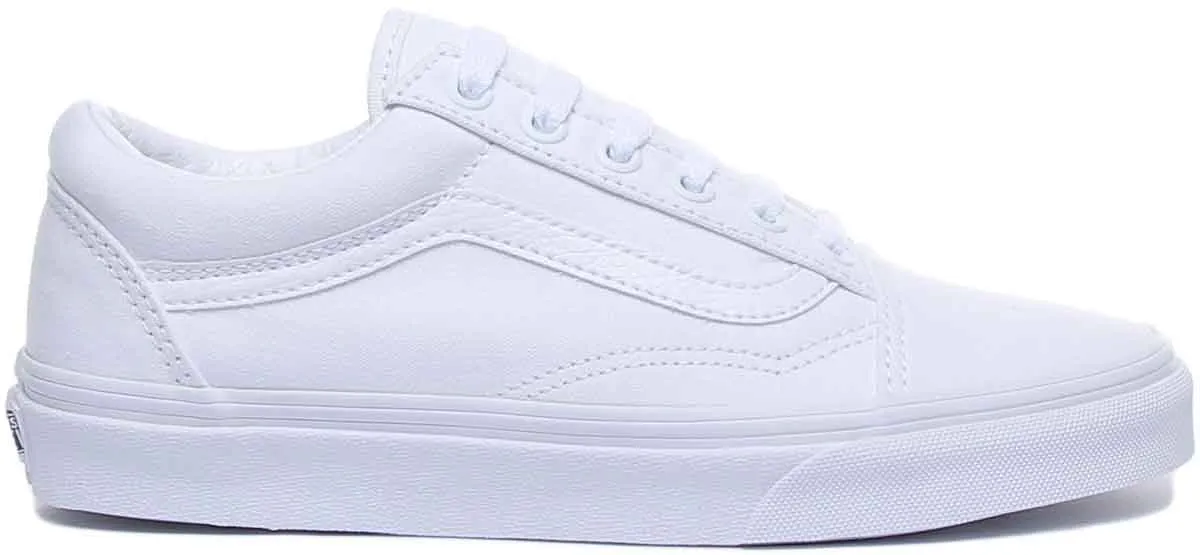 Vans Classic Old Skool In White White For Women